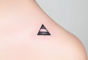 A small tattoo on my wrist to represent my lesbian identity, but in a subtle way. Fine line, minimalistic of watercolour? A triangle and add the colours of the lesbian flag tattoo idea