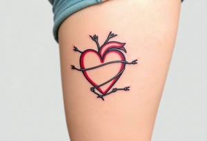 Heart wrapped in barb wire tattoo idea