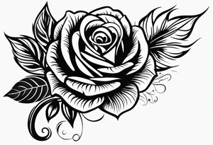 A black tattoo with a rose growing out of a bullet tattoo idea