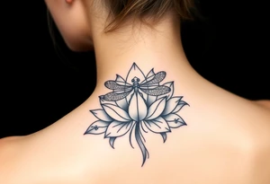 Lotus with dragonfly tattoo idea