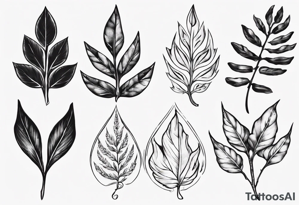 pinnatisect leaf tattoo idea