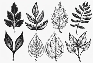 pinnatisect leaf tattoo idea