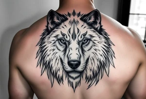 A solitary yet sublime and noble wolf and its progeny. the face for arm tattoo tattoo idea