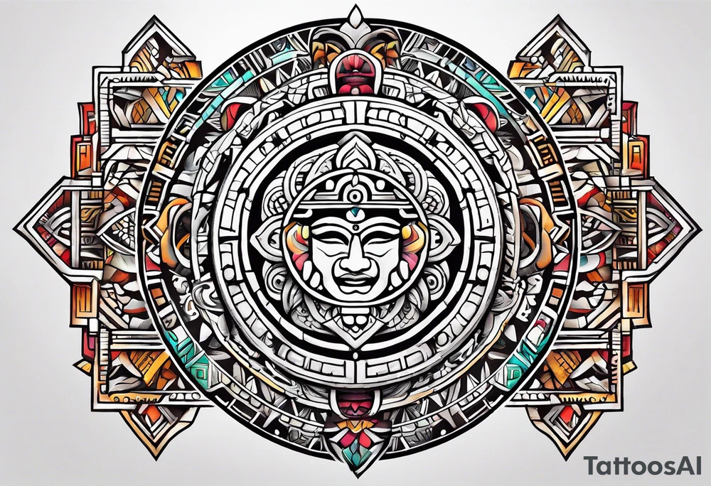 Mayan calendar simple tattoo idea