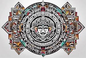 Mayan calendar simple tattoo idea