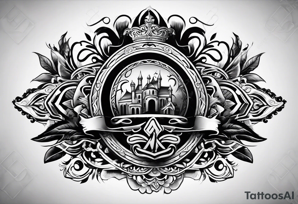 Banner traditional tattoo idea