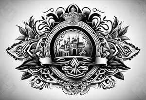 Banner traditional tattoo idea