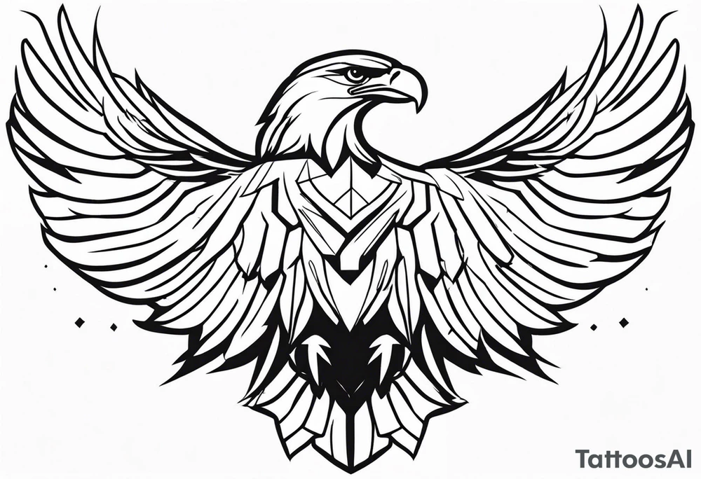 eagle full body fly vector tattoo idea