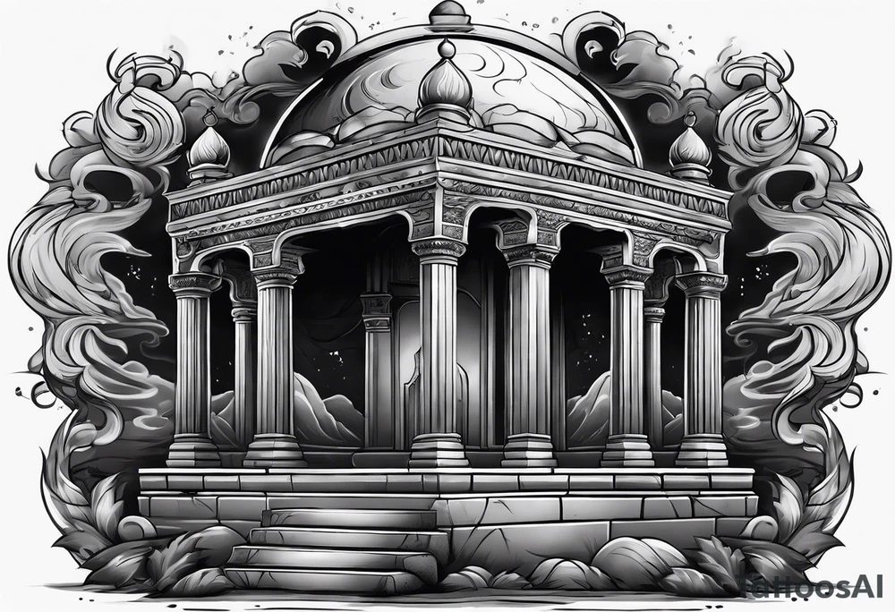Tomb with smoke tattoo idea