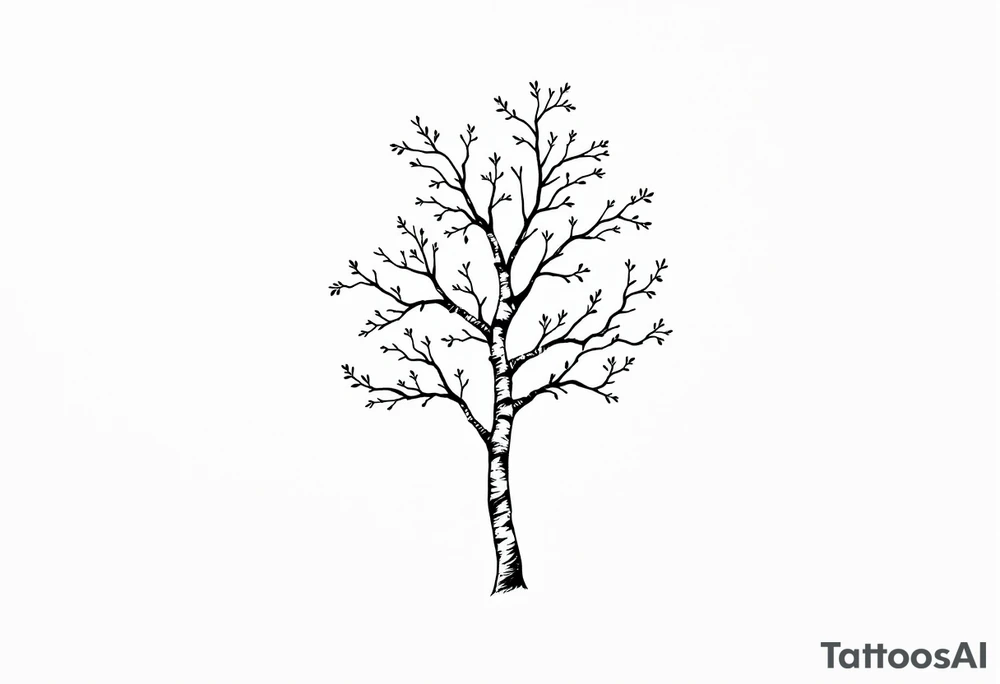 small birch tree tattoo idea