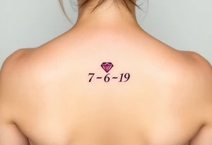 Small Ruby gem and birthday 7-6-19 tattoo idea