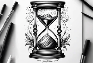 a galaxy inside an hourglass tattoo idea