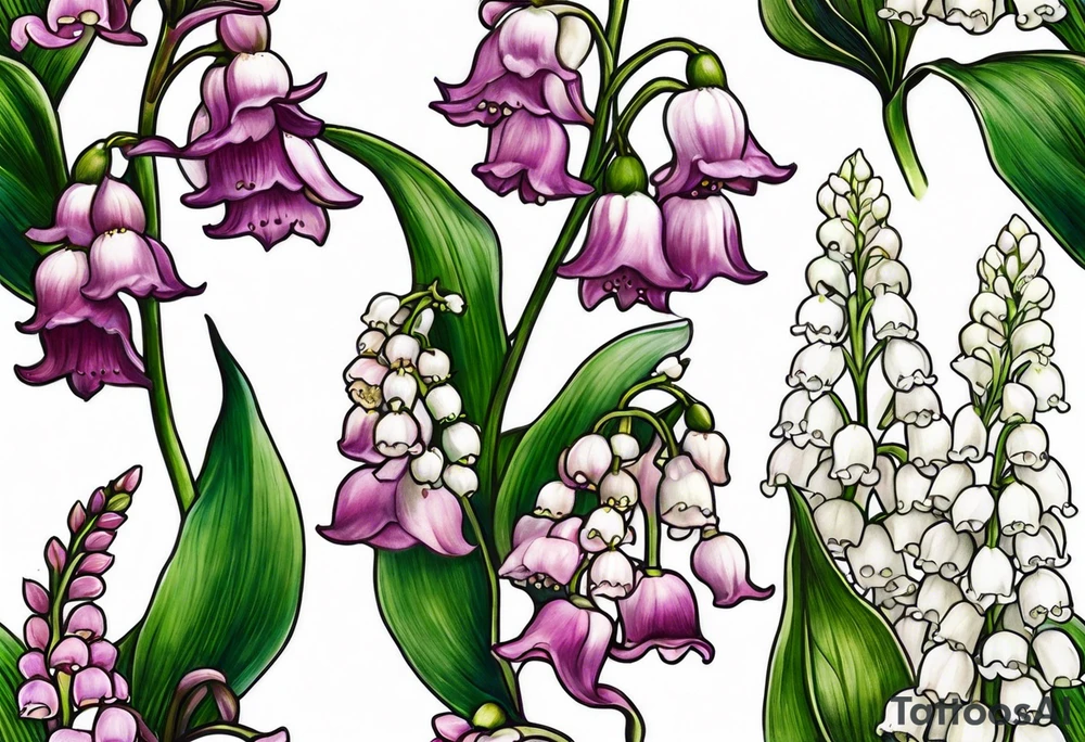 lily of the valley, fox glove tattoo idea