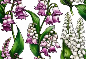 lily of the valley, fox glove tattoo idea