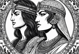Alexander the Great & Cleopatra back to back tattoo idea