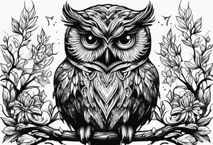owl, fireflies tattoo idea
