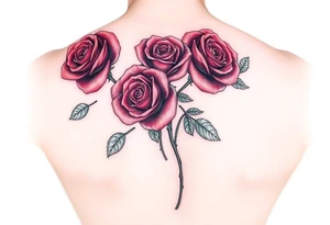 4 Rose tattoo in color tattoo idea