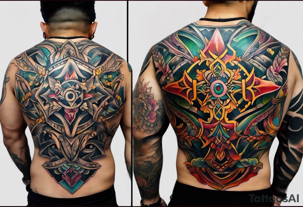 Tribe cross tattoo cover up tattoo idea
