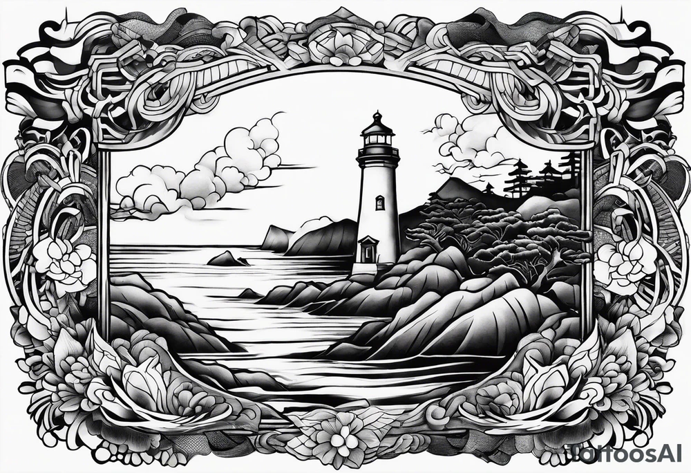 Traditional tattoo flash, stencil, lighthouse tattoo idea Traditional tattoo flash, stencil, lighthouse tattoo idea