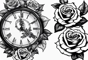 Creation of Adam with a rose and clock tattoo idea