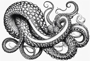 one outstretched single tentacle tattoo idea