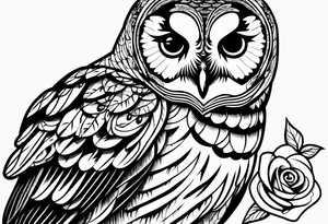 Barred owl and a rose tattoo idea