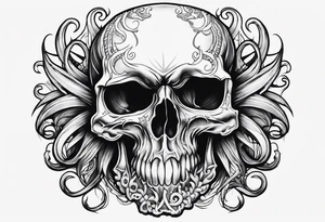 Puerto Rican skull with tentacles tattoo idea