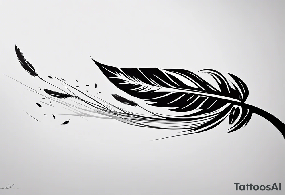 The tattoo begins on the left arm, at the elbow, where feathers are flying under the action of the wind towards the left hand. These feathers share the air space with branches that have leaves, and both elements move together up the left arm. As they approach the shoulder, some lightning appears between them. At this point, the feathers start to converge toward the left chest, where a vortex of energy reveals the head of an owl. The branches converge toward the left side of the back, passing over the shoulder. On the left side of the back, there is a dense, psychedelic element representing the energy of life's creation, with references to the earth, element, and planet. There is also a clay house in this area. tattoo idea