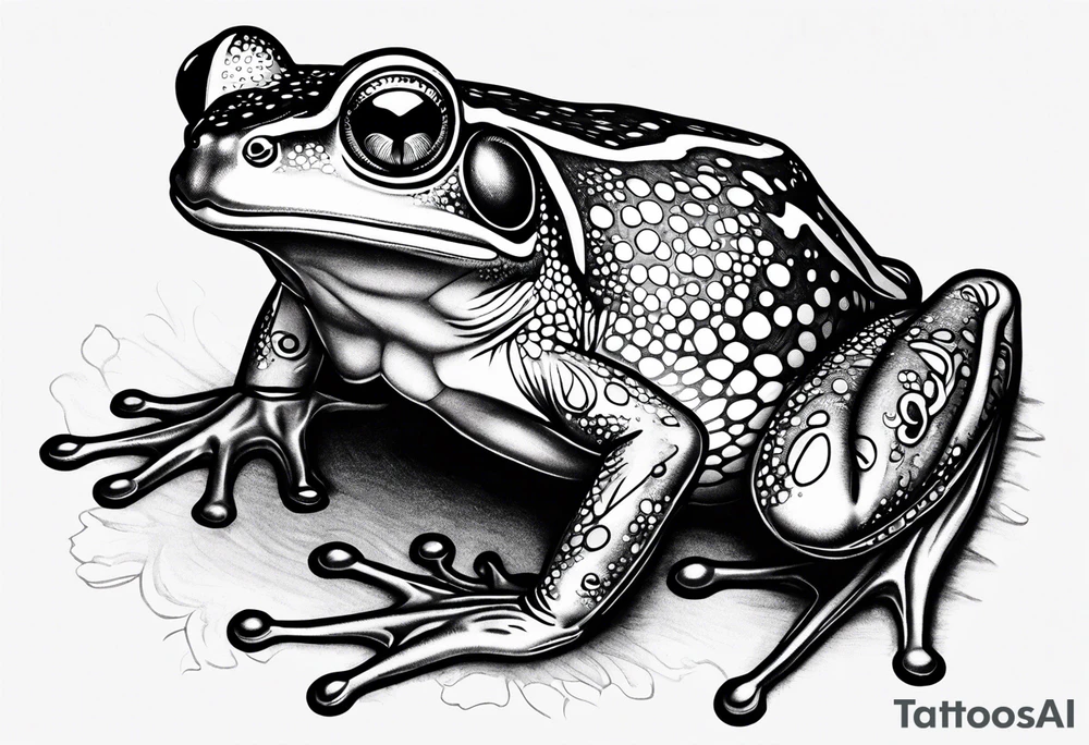 a psychedelic frog tattoo idea