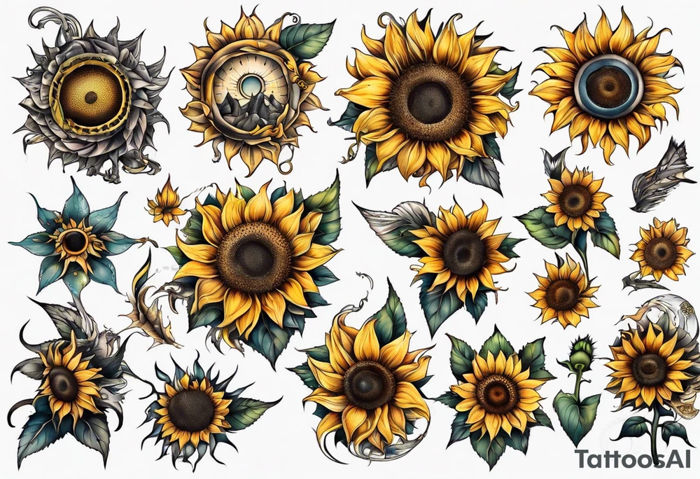 Sunflower tattoo idea