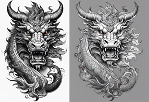 Taurus dragon whole body tattoo idea