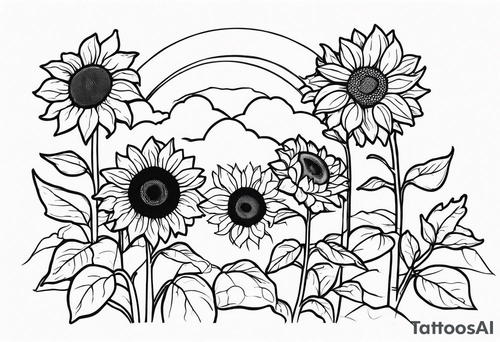 Sunflower garden tattoo idea