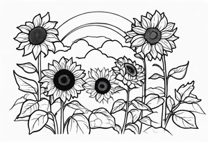 Sunflower garden tattoo idea