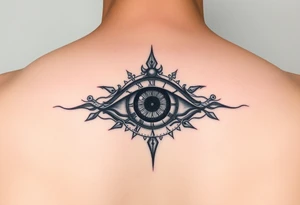 All seeing eye with clock hands and numerals tattoo idea
