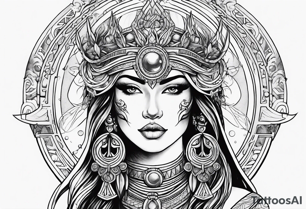 Moon warrior goddess tattoo idea