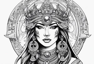 Moon warrior goddess tattoo idea