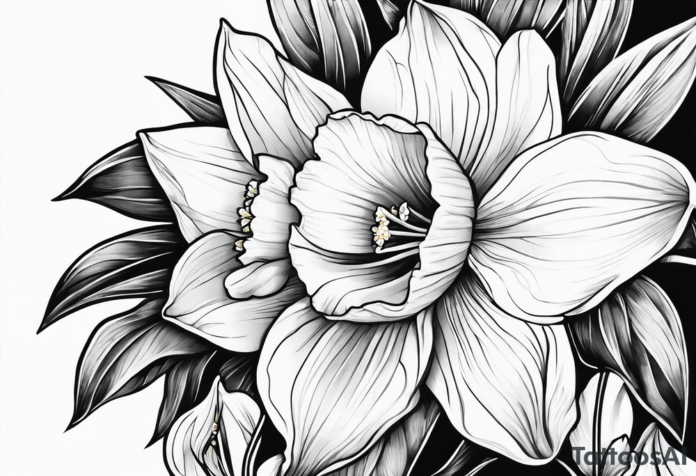 Daffodil birth flower chain tattoo idea