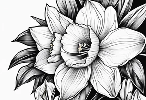 Daffodil birth flower chain tattoo idea