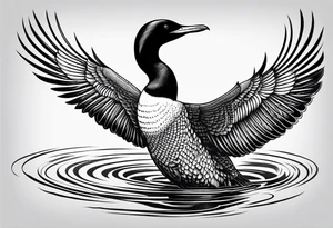 Loon stretching wings tattoo idea