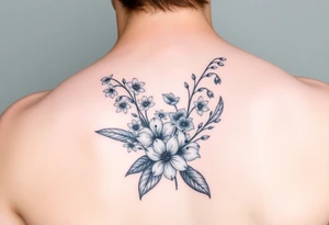 Larkspur and lily of the valley bouquet tattoo tattoo idea
