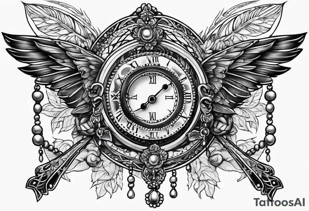 rosary and lingerie tattoo idea
