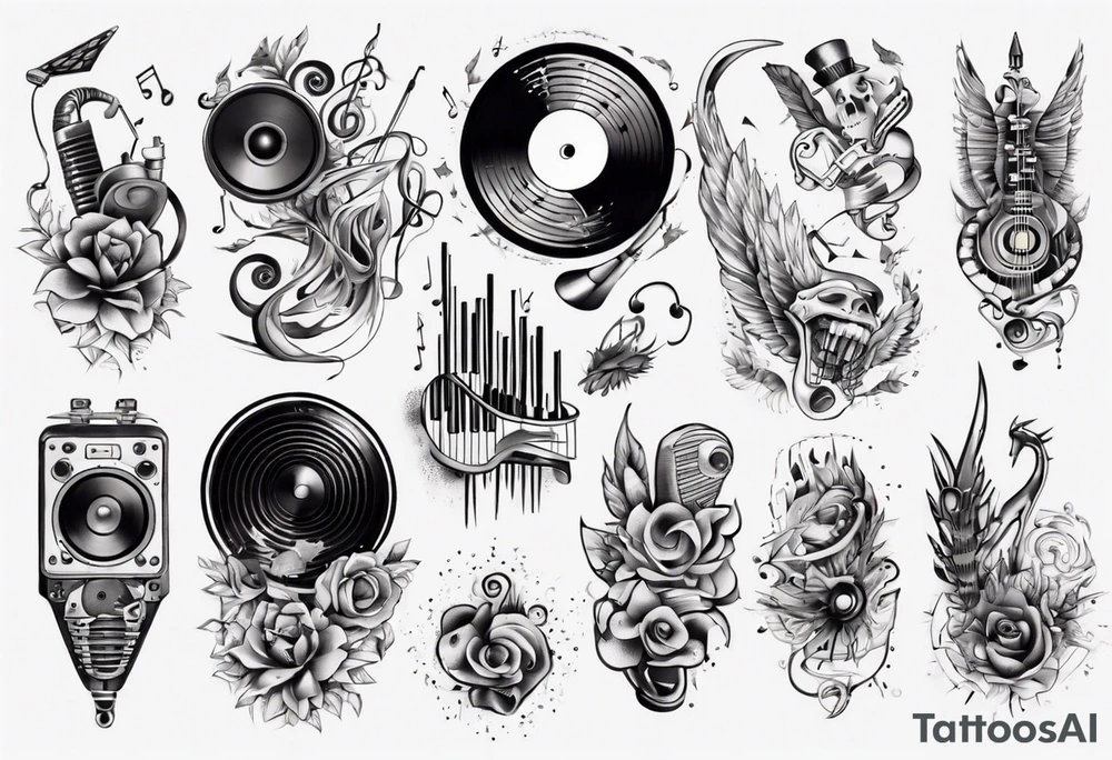 music sound tattoo idea