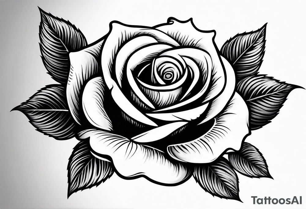 rose with heart for mom tattoo idea