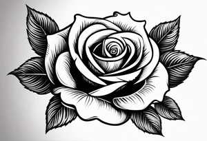 rose with heart for mom tattoo idea