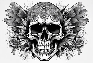 Skull explosion tattoo idea