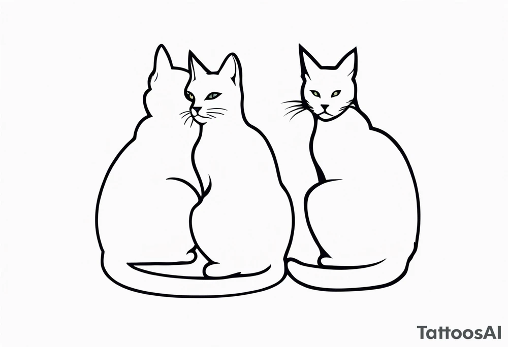 Two cat silhouettes tattoo idea