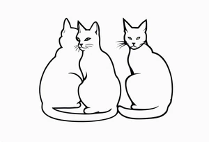 Two cat silhouettes tattoo idea