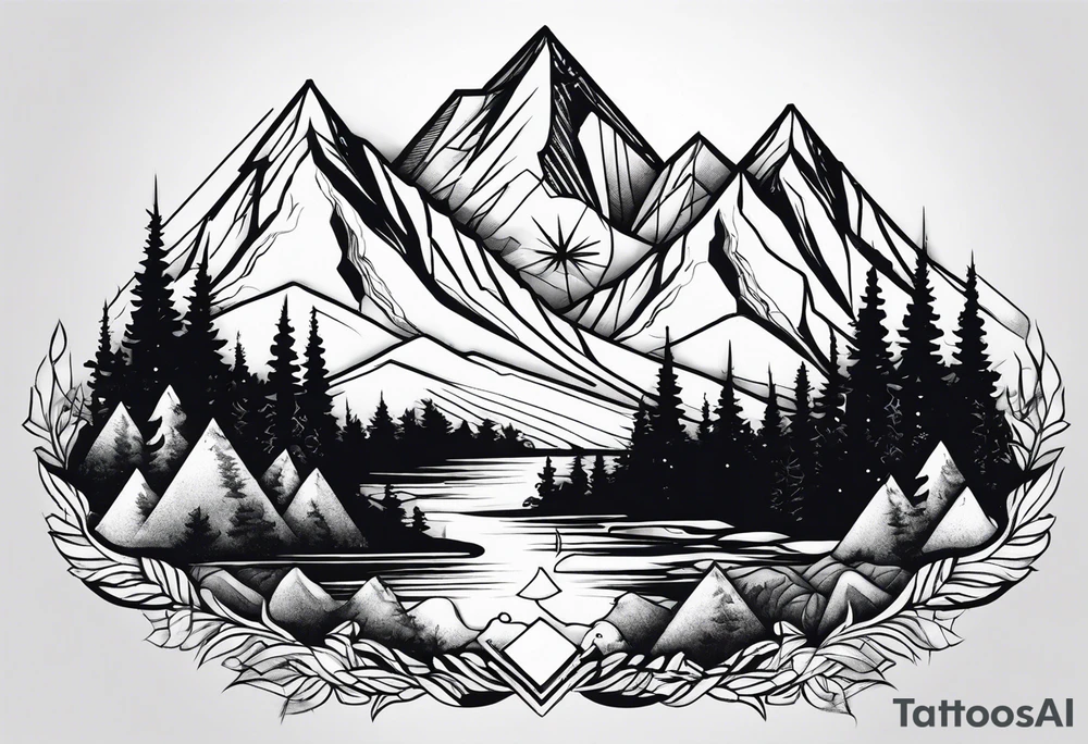 Mountainous tattoo idea
