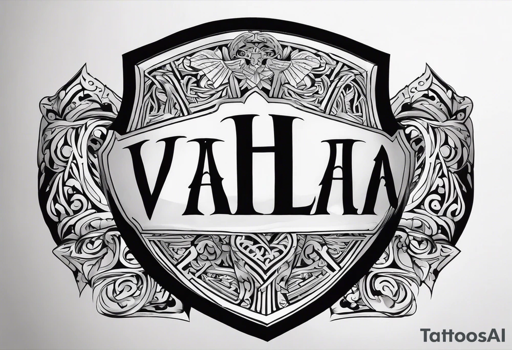 Valhalla steps round
shield sword tattoo idea