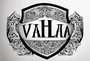 Valhalla  steps round 
 shield sword tattoo idea